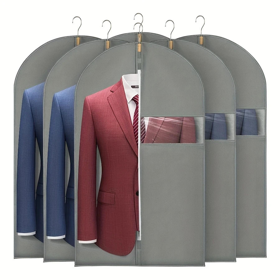 4-Pack Premium Dust-Proof Suit Covers – Garment Bags for Suits, Coats & Dresses
