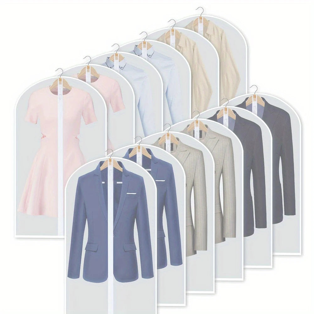 4-Pack Premium Dust-Proof Suit Covers – Garment Bags for Suits, Coats & Dresses