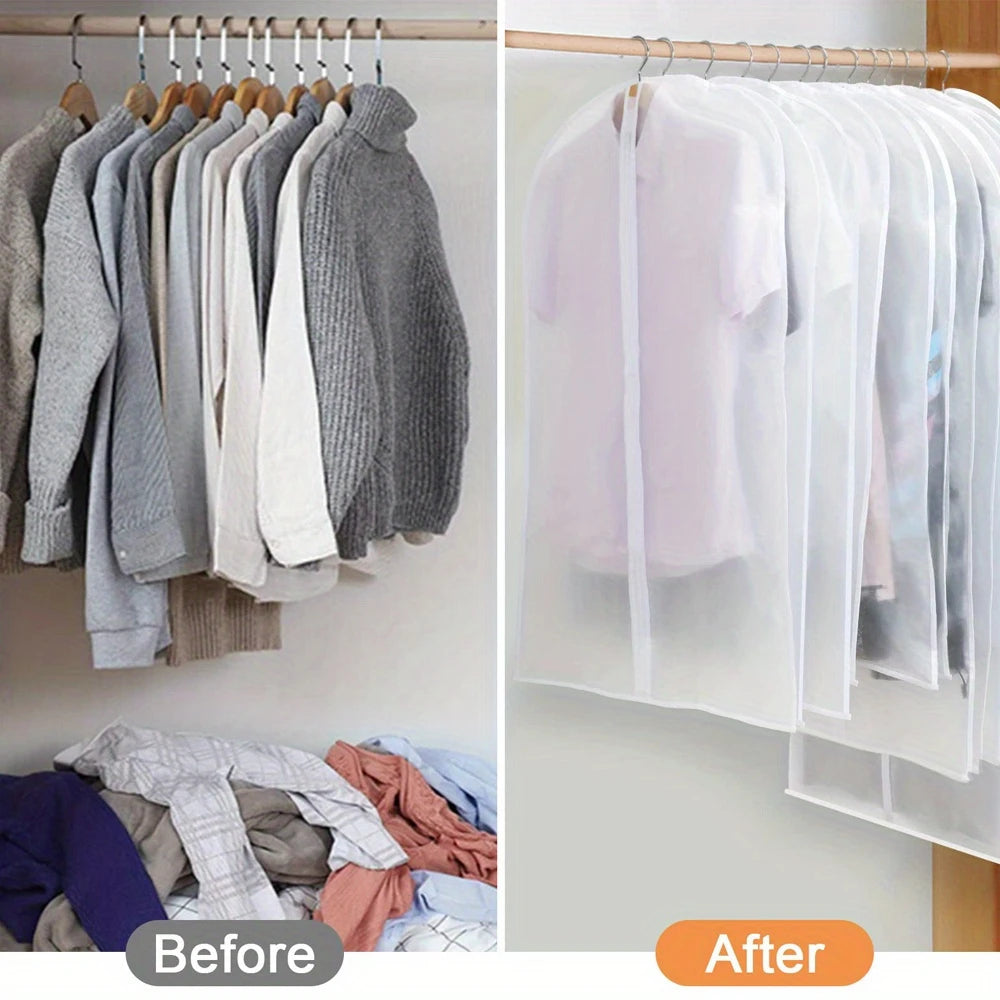 4-Pack Premium Dust-Proof Suit Covers – Garment Bags for Suits, Coats & Dresses