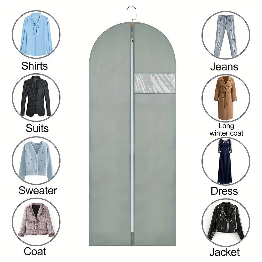 4-Pack Premium Dust-Proof Suit Covers – Garment Bags for Suits, Coats & Dresses